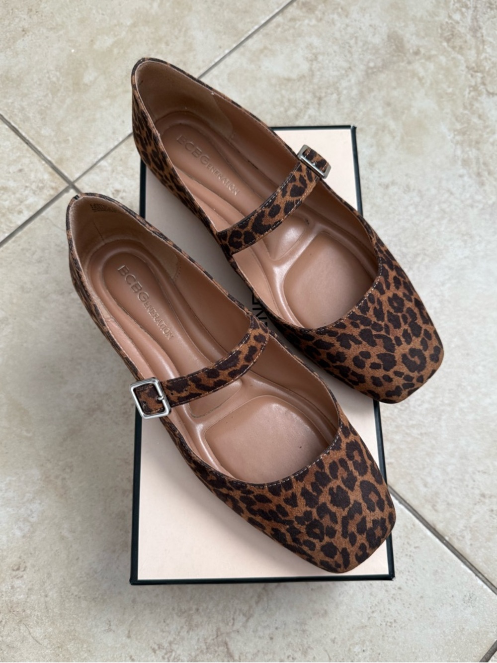 Brown Leopard Print Mary Jane Flats
